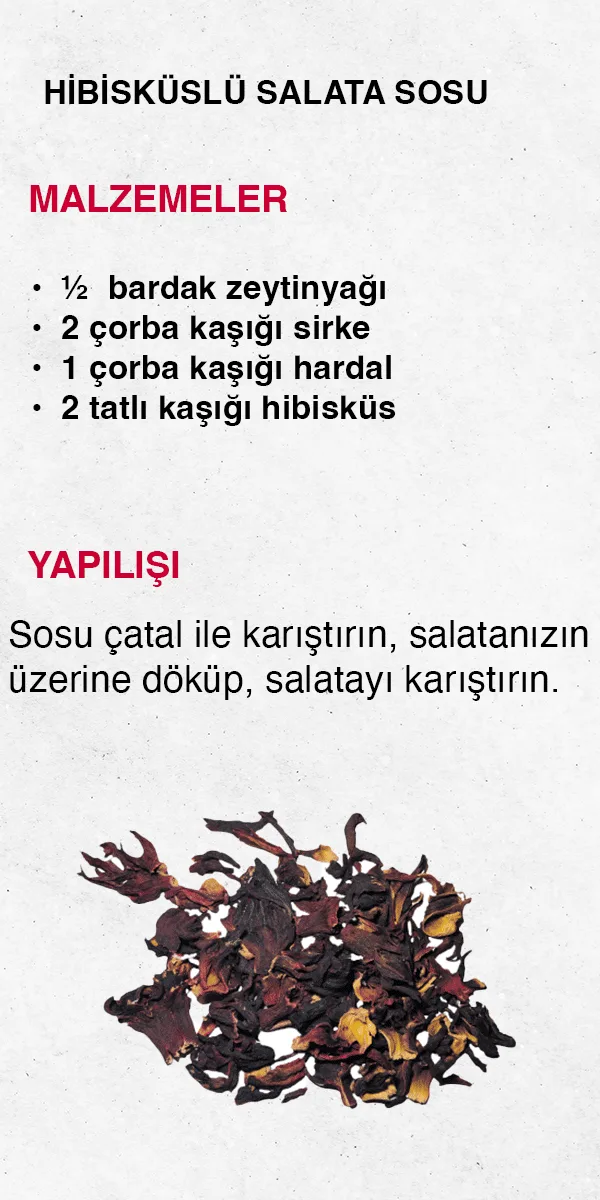 SAKIN DOLABINIZDAN EKSİK ETMEYİN! HİBİSKÜS 5 hibisküs salata sosu